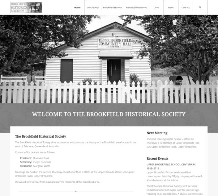 Brookfield Historical Society Website Design